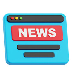 news website 3d icon isolated on the transparent background
