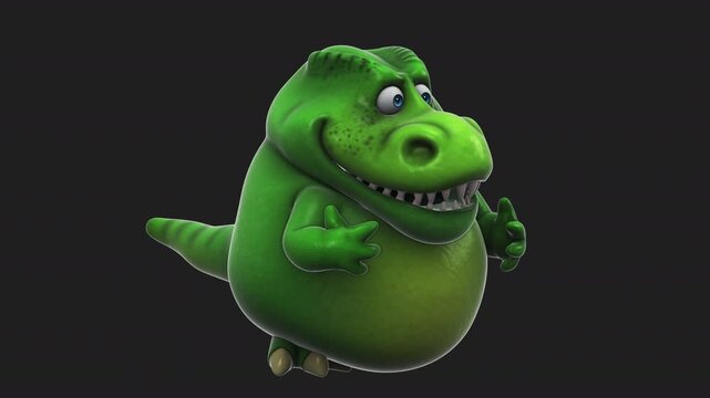 Fun 3D cartoon dino talking (with alpha channel)