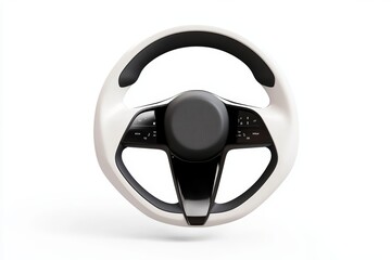 White steering wheel with black accents