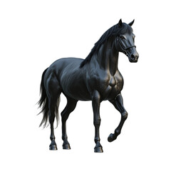 Obraz premium Black Horse on Transparent Background for Creative Use