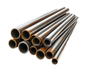 Fototapeta premium Steel Pipes Arrangement on Transparent Background