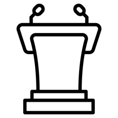 Speaker Podium Icon Element For Design