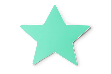 Obraz premium light green star shape sticker isolated on white background