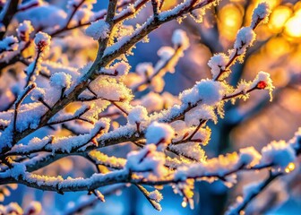 Winter Tree Branches, Bare Branches, Snowy Branches, Frost Covered Twigs, Nature Photography