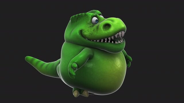 Fun 3D cartoon dino talking (with alpha channel)