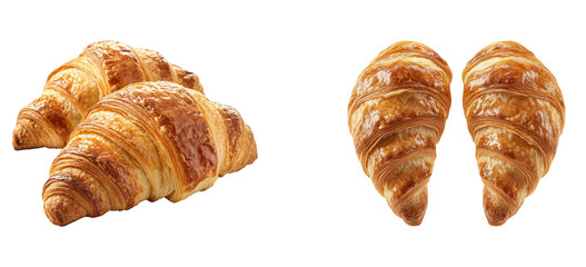 Fresh Croissants on Transparent Background