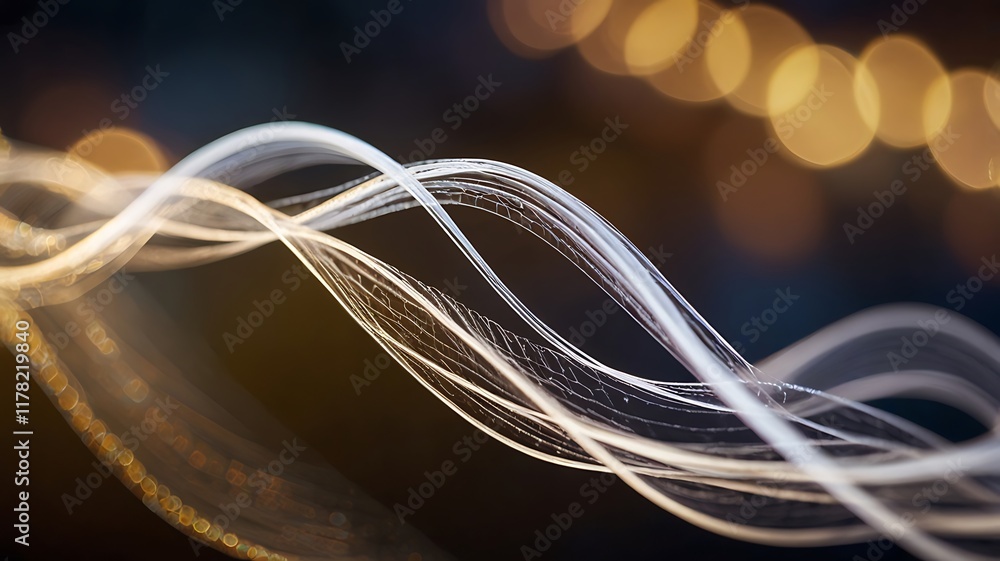 Poster abstract light trails create swirling wave patterns
