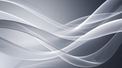 Elegant abstract wave patterns in shades of gray and white, creating a sense of fluidity and depth.