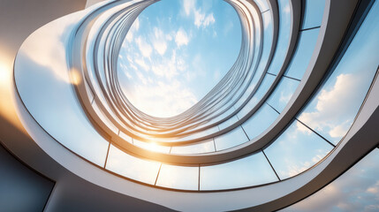 Stunning Architectural Design with Curved Lines and Open Sky View