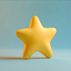 A yellow star clay animation style stopmotion animation plasticine meterial bright studio light light color background