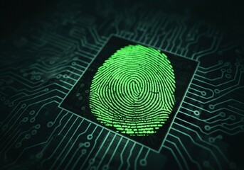 Finger print network cyber security background