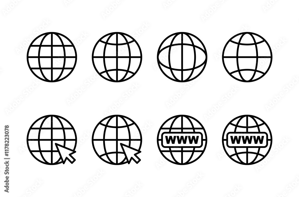 Wall mural web icon vector isolated on white background. website vector icon. internet world vector