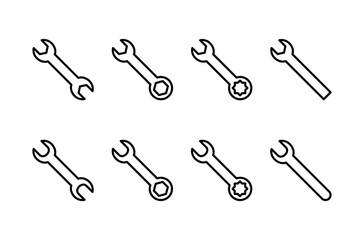 wrench icon vector isolated on white background. Wrench vector icon. Spanner symbol