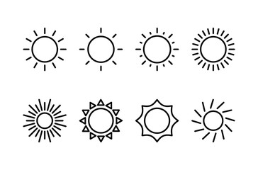 Sun icon vector isolated on white background. Sun vector icon