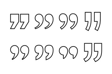 Quote icon vector isolated on white background. Quote sign icon. Quotation mark symbol.