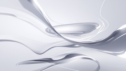 Obraz premium Abstract fluid white and silver waves create a modern and sleek background, evoking a sense of tranquility and elegance.