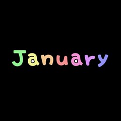 A simple “January” handwriting design.
