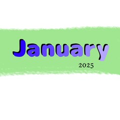 A simple “January” handwriting design.