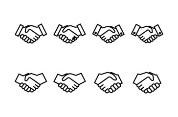 Business handshake icon vector isolated on white background. Handshake icon vector. contract agreement. Trust icon vector. Deal. Done. partnership icon