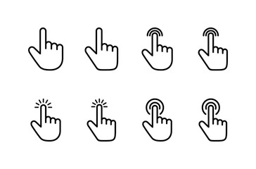 Fototapeta premium Hand click icon vector isolated on white background. pointer icon vector. hand cursor icon vector