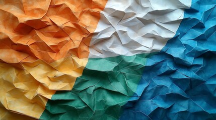 Obraz premium Abstract Colorful Crumpled Paper Texture Design