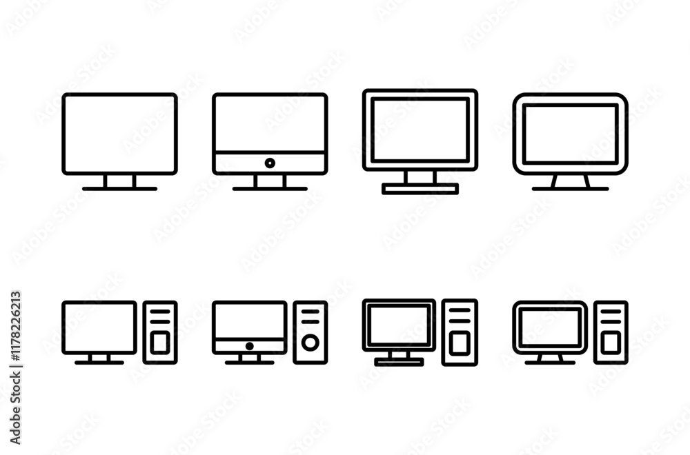 Poster computer icon vector isolated on white background. pc icon vector. computer monitor icon. flat pc sy