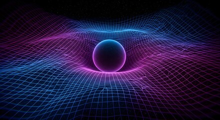 curved fabric of space-time under the influence of gravity visualized, theory of general relativity explained visually