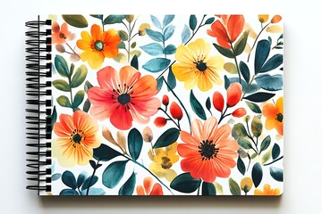 Floral Watercolor Notebook Spiral Bound Design