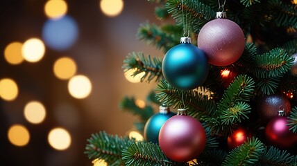 Interior christmas. magic glowing tree fireplace gifts in dark