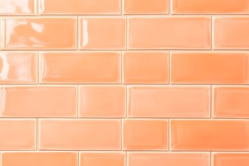Light Orange Glossy Rectangular Tiles in Running Bond Pattern
