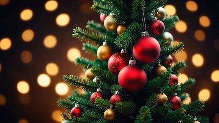 Interior christmas. magic glowing tree fireplace gifts in dark