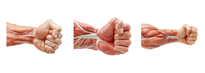 Anatomical Muscle Flexing and Arm Positioning