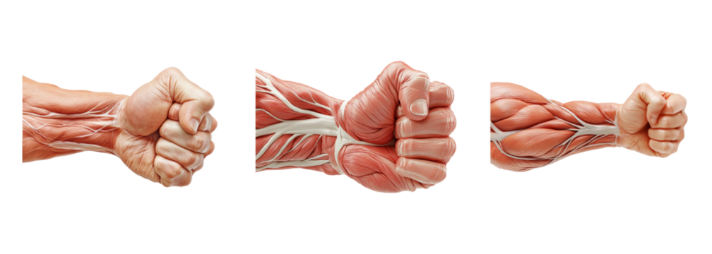 Anatomical Muscle Flexing and Arm Positioning