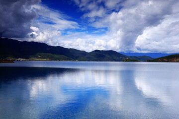 Scenery of Lugu Lake in Yunnan, China