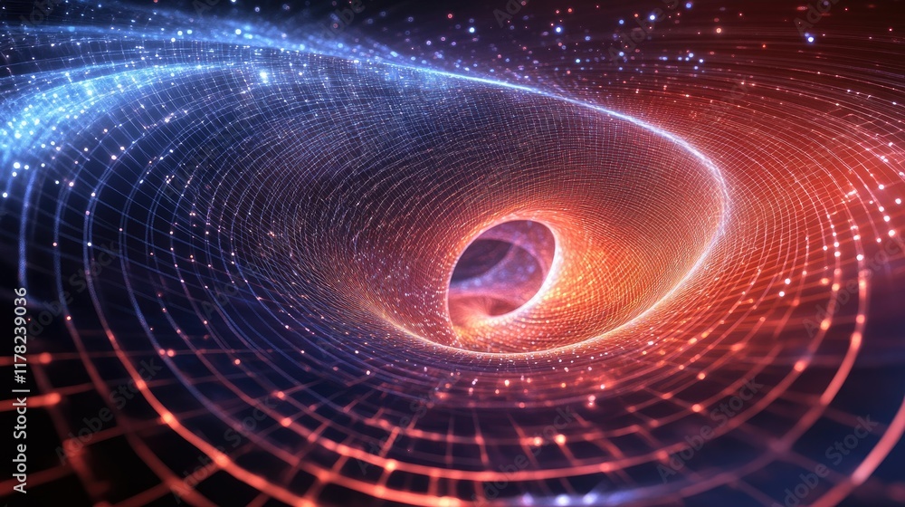 Aufkleber a cosmic setting with a superfluid vortex, where spiraling lines of light convey the fascinating and