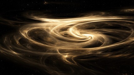 A cosmic superfluid vortex with spiraling light lines, illustrating the seamless, frictionless movement of particles in a dark, space-like environment