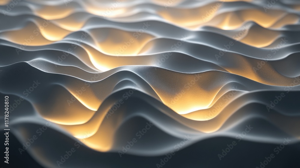 Aufkleber A fluid abstract pattern resembling ocean waves, with light reflecting and rippling across the surface in a mesmerizing, rhythmic design