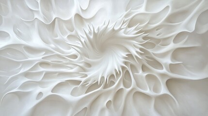 A flowing abstract splash of white, with smooth spikes extending outward in an organic, dynamic pattern that evokes fluidity and energy