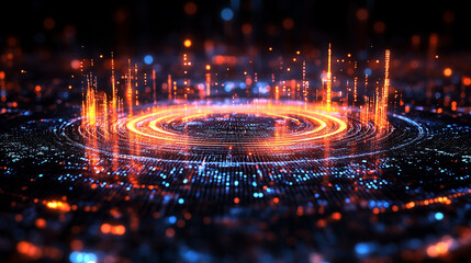 A mesmerizing 3D wallpaper showcasing a dynamic abstract technology background that blends modern design with futuristic elements for a visually stunning and captivating atmosphere

