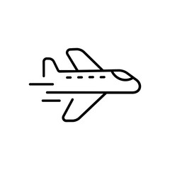 Aircraft in line style icon. aeroplane PNG symbol. flight signs vector illustration for apps and website