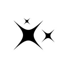 Sparkles in flat style icon. stars, bursts, twinkling stars simple black style PNG symbol sign for apps and website, vector illustration.	