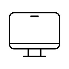 Computer in line style icon. computer monitor PNG symbol. Computer monitor display signs vector illustration for apps and website