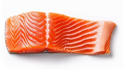 salmon steak isolated on white background top view