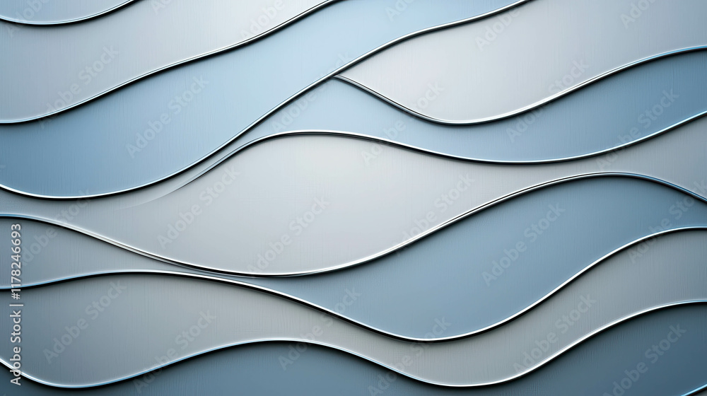 Aufkleber smooth metallic waves in modern background for creative design projects