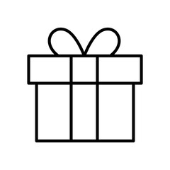 Gift box in line style icon. Surprising gift box PNG symbol. Gift wrapping signs vector illustration for apps and website