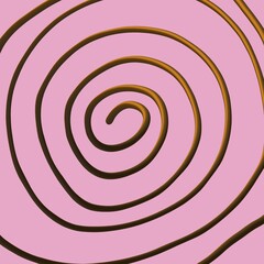 Illustration of a brown spiral shape isolated on a white background.