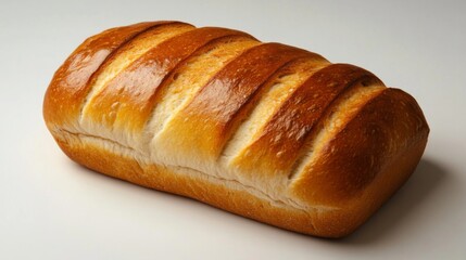 A golden-brown loaf of freshly baked bread, still warm from the oven, with a crusty exterior and soft, fluffy interior.