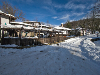 Obraz premium Winter view of village of Bozhentsi, Bulgaria