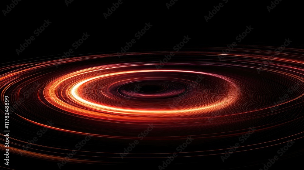 Poster A superfluid vortex in a dark space, with spiraling light lines illustrating the seamless movement of particles, emphasizing the fascinating properties of superfluids