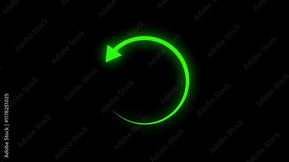 Poster spinning circle arrow. please wait, animation,. rotating arrow circle symbol repeating, refreshing s